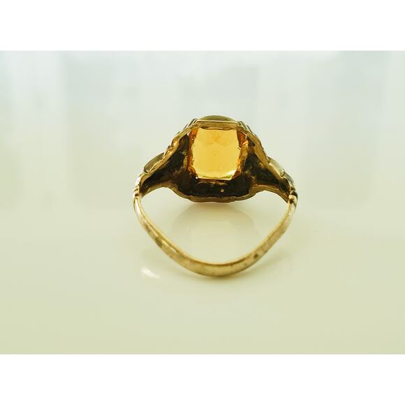 Vintage Uncas Designer Yellow Stone Ring Project - Picture 3 of 5